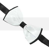 Zsorzsett szatén csokornyakkendő - Fehér-fekete