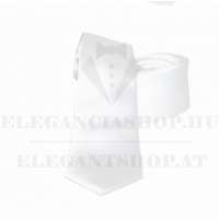  NM slim szatén nyakkendő - Fehér