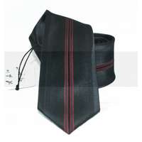  NM slim nyakkendő - Fekete-bordó csíkos