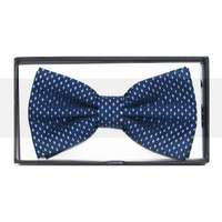 Díszdobozos mintás csokornyakkendő - Sötétkék pöttyös