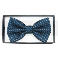 Díszdobozos mintás csokornyakkendő - Sötétkék pöttyös