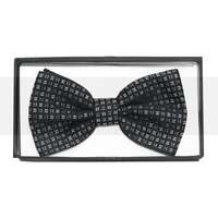 Díszdobozos mintás csokornyakkendő - Fekete pöttyös