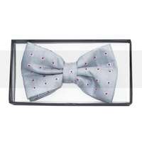 Díszdobozos mintás csokornyakkendő - Ezüst pöttyös