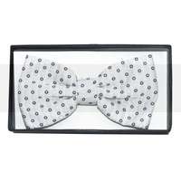 Díszdobozos mintás csokornyakkendő - Fehér pöttyös