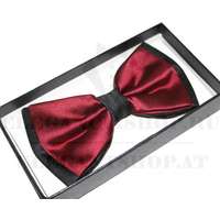 NM Díszdobozos szatén csokornyakkendő - Bordó-fekete