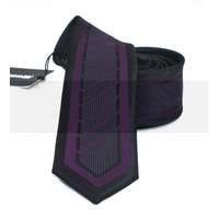  NM slim nyakkendő - Fekete-lila csíkos