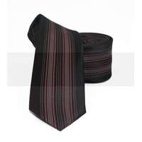 NM slim nyakkendő - Fekete-bordó csíkos