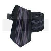  NM slim nyakkendő - Lila-fekete csíkos
