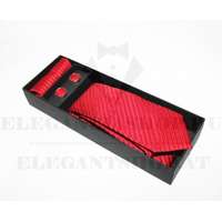  Marquis slim nyakkendő szett - Piros csíkos