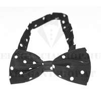 Zsorzsett szatén csokornyakkendő - Fekete-fehér pöttyös