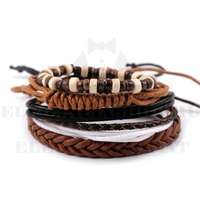 Férfi ekobőr karkötő szett