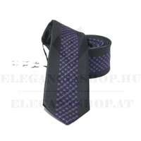  NM slim szövött nyakkendő - Fekete-lila mintás