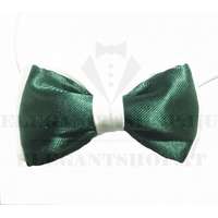 Gyerek szatén gumis csokornyakkendő - Zöld-fehér