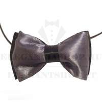 Gyerek szatén gumis csokornyakkendő - Grafit-fekete