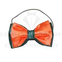 Gyerek szatén gumis csokornyakkendő - Narancs-sötétzöld