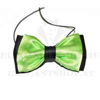 Gyerek szatén gumis csokornyakkendő - Almazöld-fekete