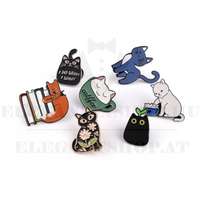 Fém cica bross kitűző