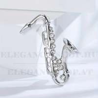 Bross kitűző saxofon