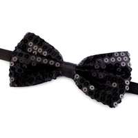 Flitteres csokornyakkendő - Fekete