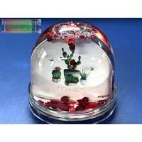 Hógömb fényképes fotógömb kupolás "kerek-piros szivek"