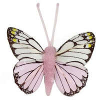  Csipeszes pillangó, rózsaszín-fehér, 4,8x5 cm