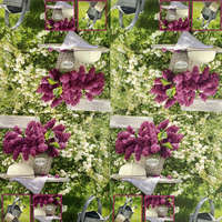  Szalvéta, tavaszi virágok, orgona, 33x33 cm (17)