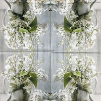  Szalvéta, tavaszi virágok, orgona, 33x33 cm (29)