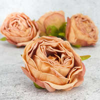  Százlevelű rózsa fej - vintage barna 4db/csomag