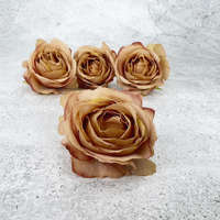  Rózsa fej - vintage barna 4db/cs