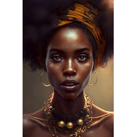  Afrikai nő aranyban vászonkép