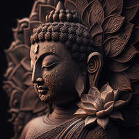  Bronz Buddha levelekkel vászonkép