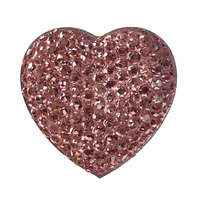  Ragasztható műanyag szív, rózsaszín, 2,3x2,3 cm