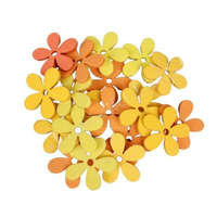  Dekorgumi virágok, sárga-narancs, 2 cm, 20 db/csomag