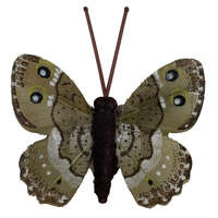  Csipeszes pillangó, olíva-barna, 4,8x5 cm
