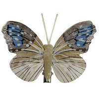  Csipeszes pillangó, bézs, 7,5x6,5 cm