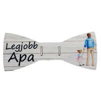  Fa nyakkendő, "Legjobb Apa" kislánnyal, 10,5x4,5 cm