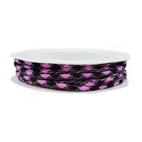  Paracord zsinór, fekete-pink, 4 mm