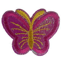  Vasalható matrica, irizáló pillangó, magenta, 5,5x4,5 cm