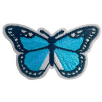  Vasalható matrica, pillangó, kék, 7,5x4,5 cm