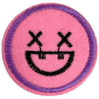  Vasalható matrica, smiley, rózsaszín, 4,5 cm