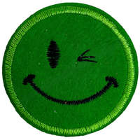  Vasalható matrica, smiley, sötétzöld, 4,5 cm