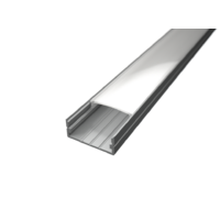Ledprofiles Alumínium LED profil SURFACE 3 ezüst színű eloxált opál fedővel