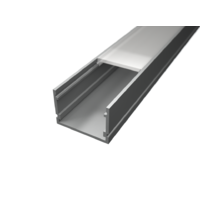 Ledprofiles Aluminium LED profil SURFACE 7 ezüst színű eloxált opál fedővel