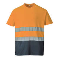 Portwest S173 Pamut jól láthatósági póló "narancs-sötétkék"