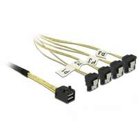 Delock Delock Kábel (85684) Mini SAS HD SFF-8643 | 4 x SATA 7 Pin, ívelt, 0,5m.| 85684