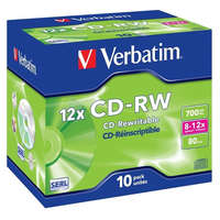 VERBATIM VERBATIM CD-RW80 700 MB/ 12x/ 80 perc/ ékszer/ 10 csomag
