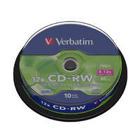VERBATIM VERBATIM CD-RW80 700MB/ 8-12x/ 80 perc/ 10 csomag/ orsó