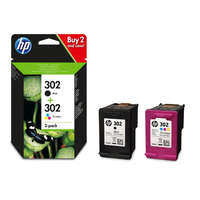 HP HP 302 Két csomag eredeti tintapatron, fekete és háromszínű
