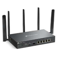 TP-LINK TP-Link ER706W-4G Omada VPN Router, 1x Nano SIM foglalat (4G+ Cat6), WiFi 6 2402 Mbps 5GHz + 574 Mbps 2.4GHz, 1x SFP GWAN/
