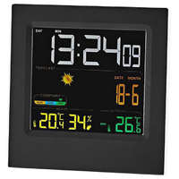 NEDIS NEDIS meteorológiai állomás/ beltéri és kültéri/ digitális/ vezeték nélküli időjárás-érzékelő/ időjárás előrejelzés/ idő/ LED/ ébresztőóra/ fekete-b